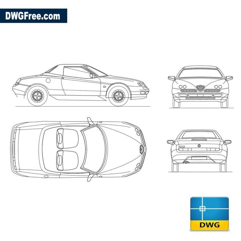 Alfa romeo spider dwg car autocad