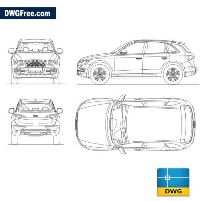 CAD File FREE Range Rover 2018 DWG Drawing in AutoCAD. TOP