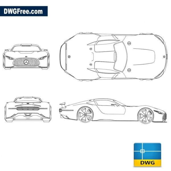 Mercedes Amg Gt Concept Dwg Download Autocad Blocks Model