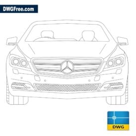 Mercedes Benz front view dwg cad
