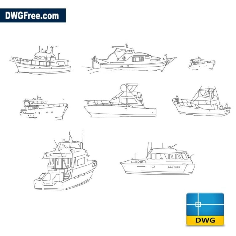 Yachts dwg cad blocks