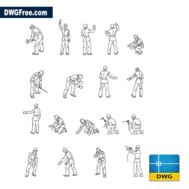 Travailleurs de la construction DWG Télécharger le modèle de blocs AutoCAD.