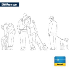 Peoples with Animals dwg cad