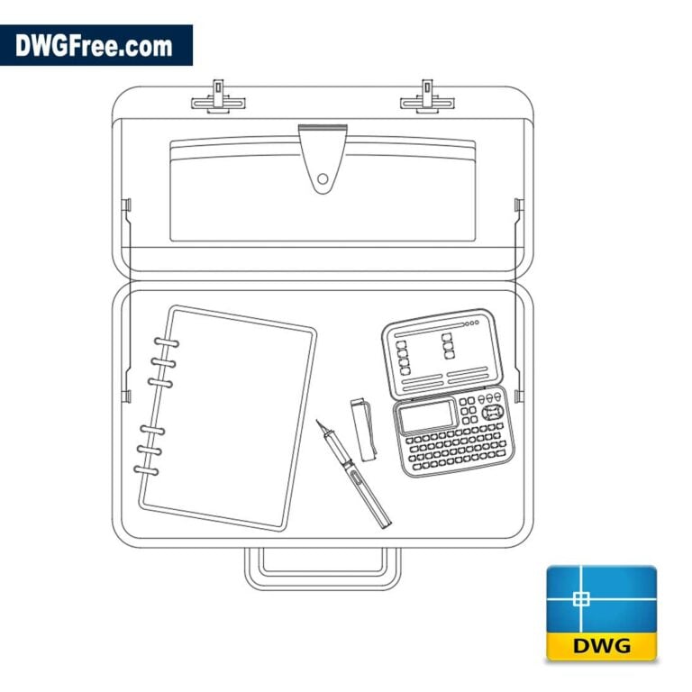 Suitcase dwg cad scaled