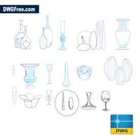 Vases dwg cad