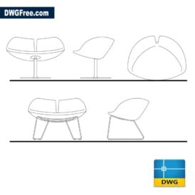Armchair Fjord by architect dwg cad