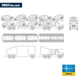 Carriage for Transport of Vehicles dwg cad blocks d scaled