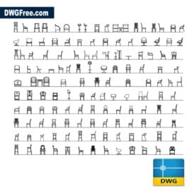 Chairs and armchairs dwg scaled