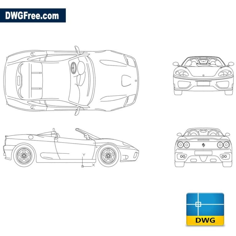 Ferrari modena dwg cad blocks autocad