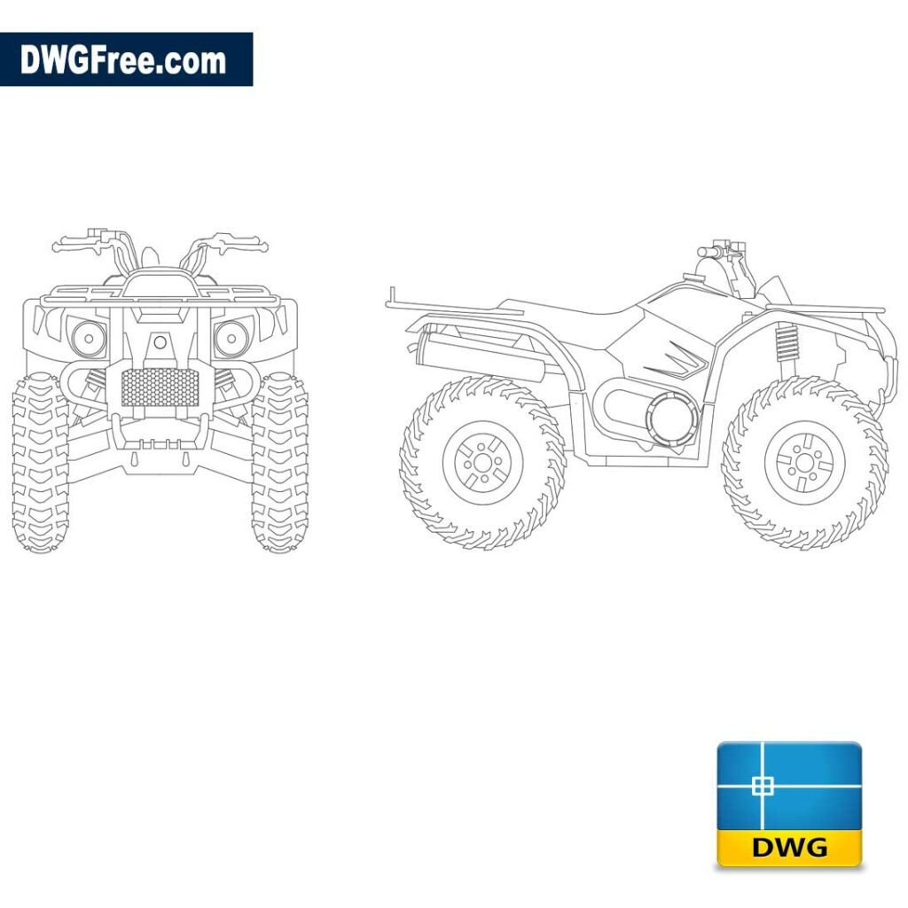 Motorcycle Atv 4-wheel DWG AutoCad