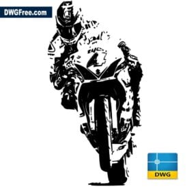 Motorcyclist on a motorcycle dwg