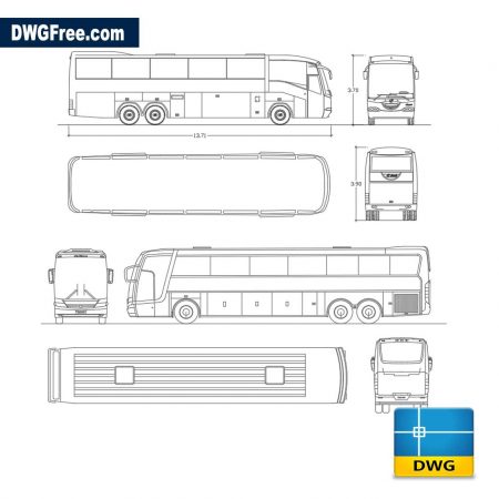 Pullman buses DWG AutoCad