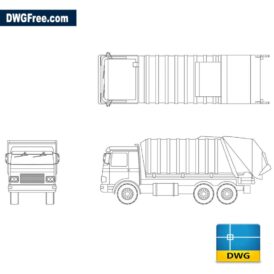 Truck for urban rubbish transport dwg cad blocks