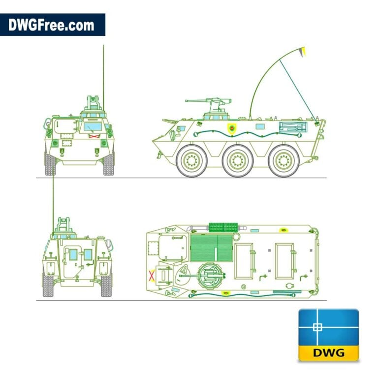 War tank pegaso dwg cad blocks d scaled