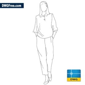 Woman walking forward dwg