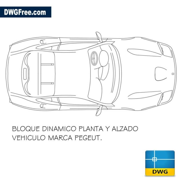 Peugeot car Top dwg