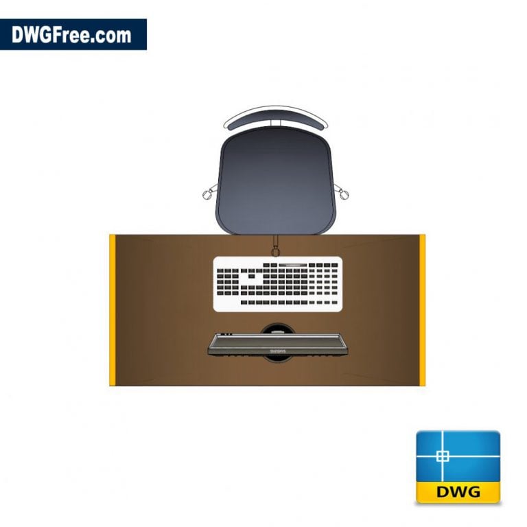 Free Computer table cad dwg for Autocad