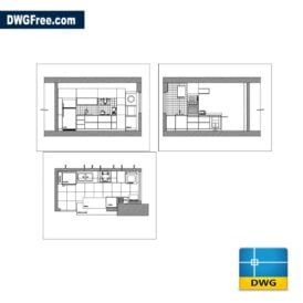 Free Small kitchen dwg for Autocad