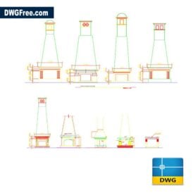 Free Stone fireplace cad dwg for Autocad