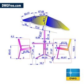 Free Umbrella table cad dwg for Autocad