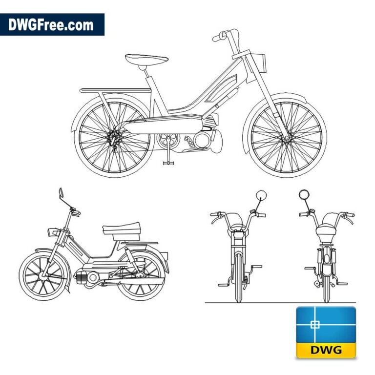 Ciclomotore dwg cad blocks in Autocad