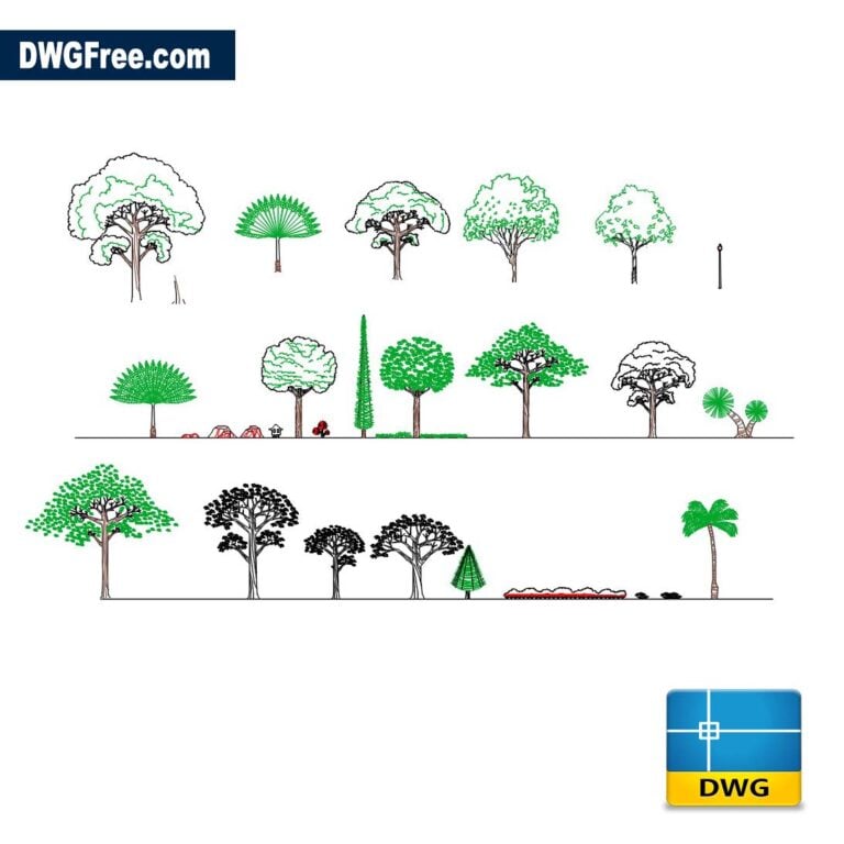 All tree figures dwg Drawing