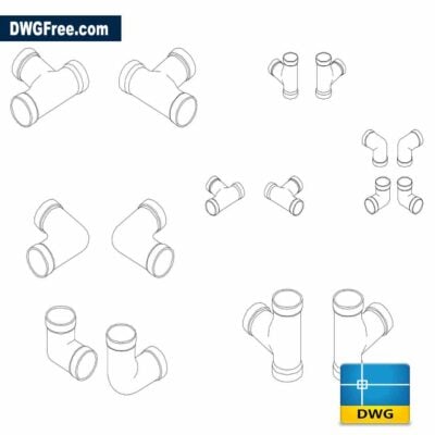 Pipe fittings isometric Drawing. Download in Autocad. DwgFree