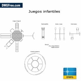 Playgrounds equipment top views Drawing in Autocad