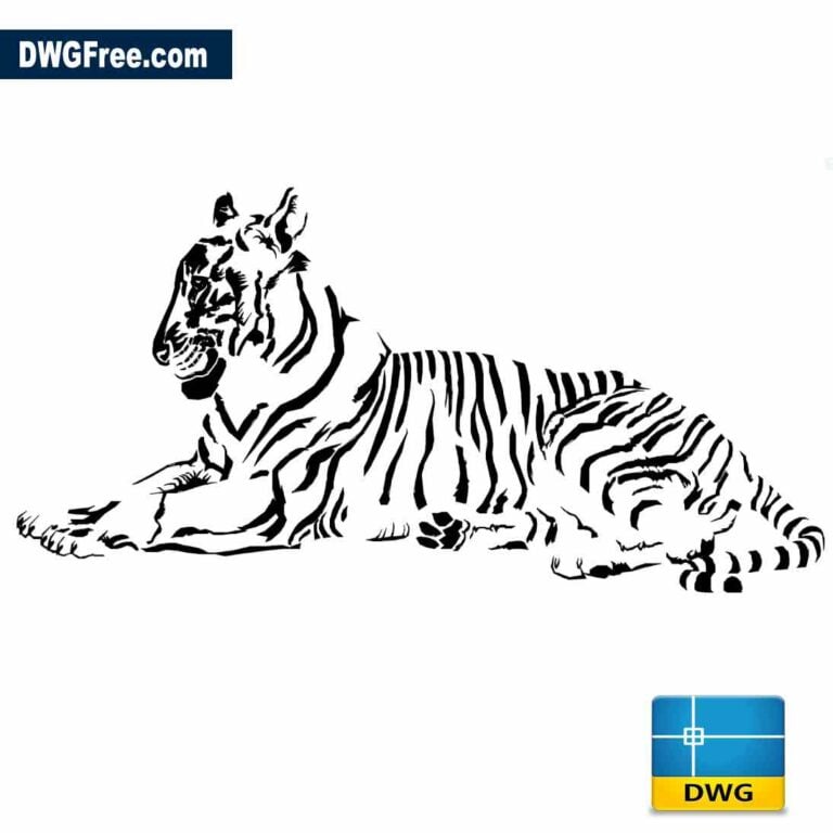 TigerLyingDdrawingvectorinAutocad