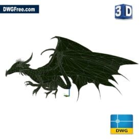D Dragon of legend dwg drawing free scaled