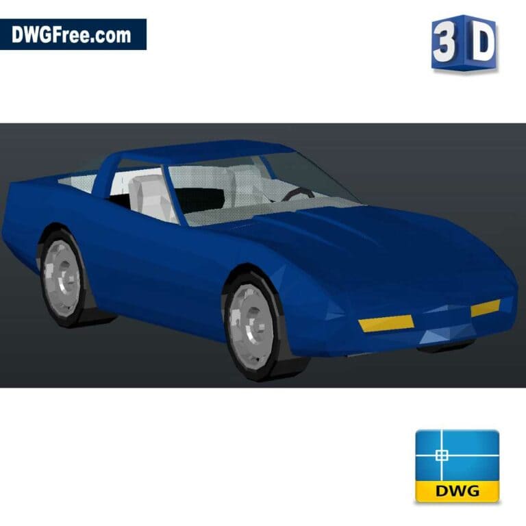 d car dwg drawing scaled