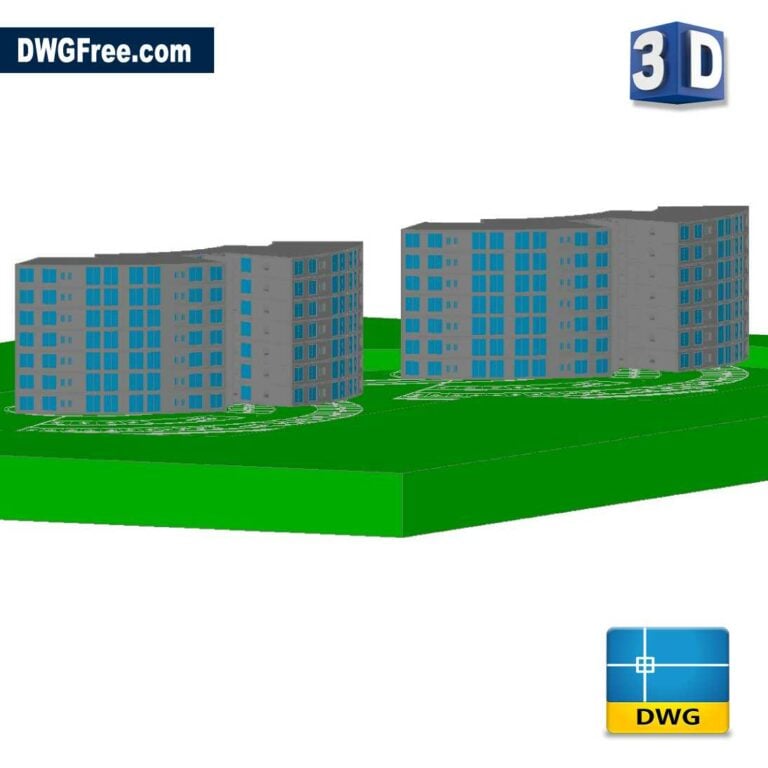 d office building dwg drawing CAD scaled
