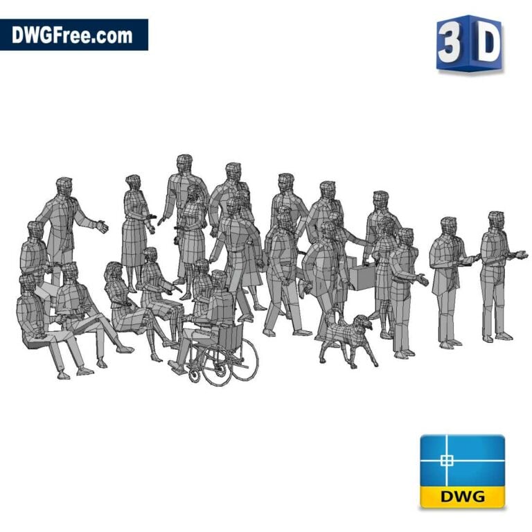 3D People DWG in AutoCAD