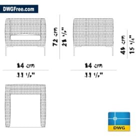 Charles Outdoor chair dwg in CAD D scaled