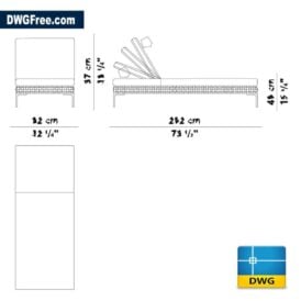 Deck Chair Charles Outdoor dwg in Autocad D scaled