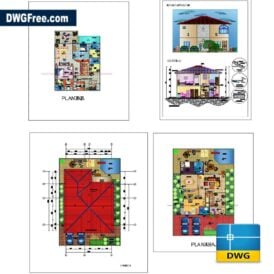 Family House Two Floors Dwg in AutoCAD