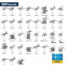 Free Glass CAD drawing dwg scaled