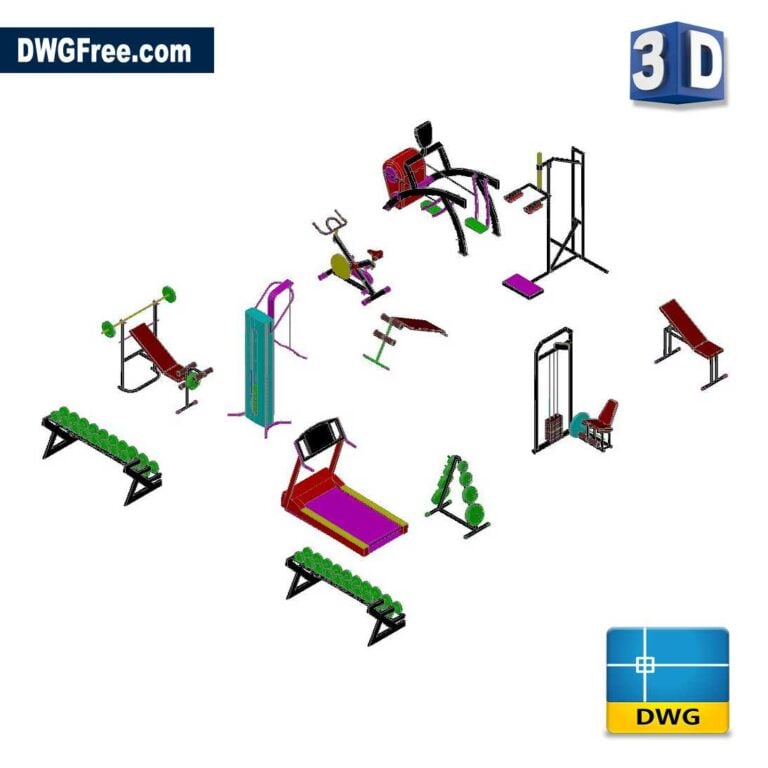 GymEquipmentDDWGinAutoCAD