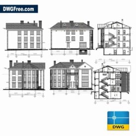 House design drawing dwg CAD scaled