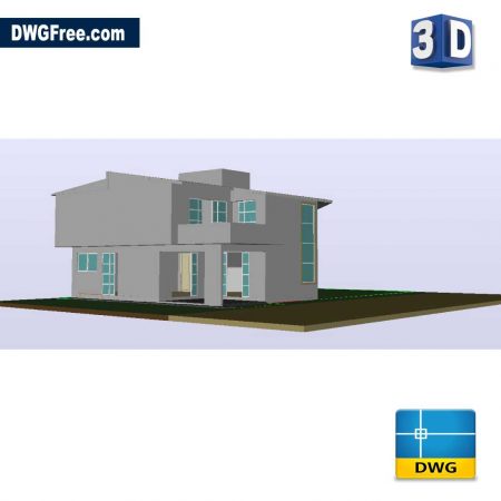 3D House Plans Model Drawing in Autocad blocks free download.