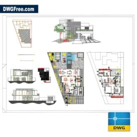 Modern two level detached house dwg drawing scaled