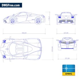 Pagani Huayra Dwg [Drawing 2021 ] Download Free 2D AutoCad.