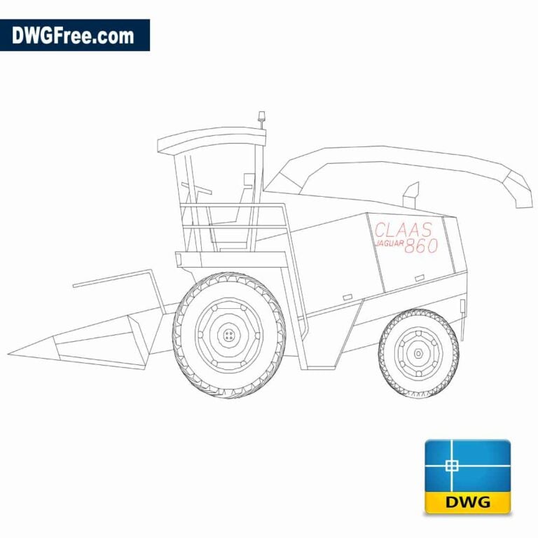 Silage harvester Claas  Dwg drawing CAD scaled