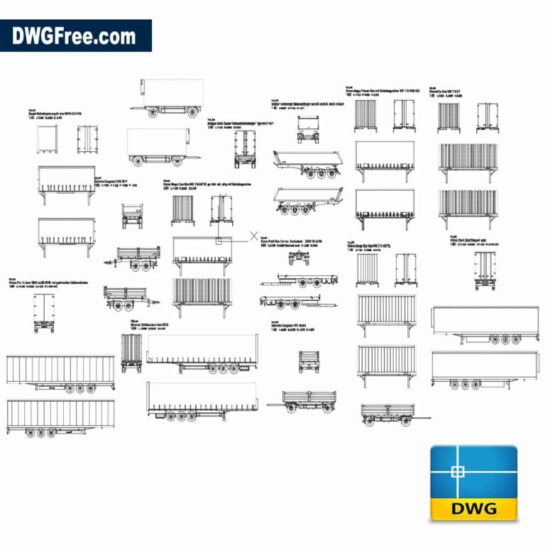 containers hoppers Drawing DWG scaled