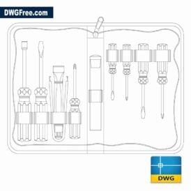 Drawing Screwdrivers with suitcase DWG