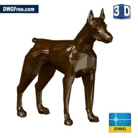 DobermanDogDDWGdrawinginCAD