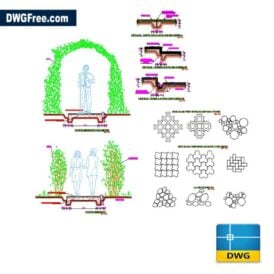 Equipment for parks dwg drawing in Autocad scaled