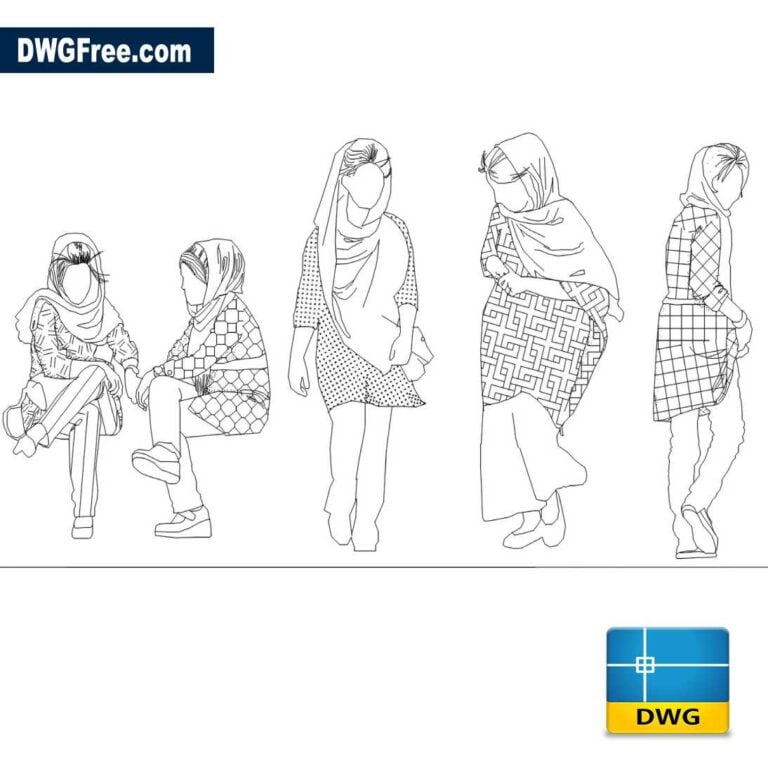 Girl in iran dwg drawing in CAD D scaled