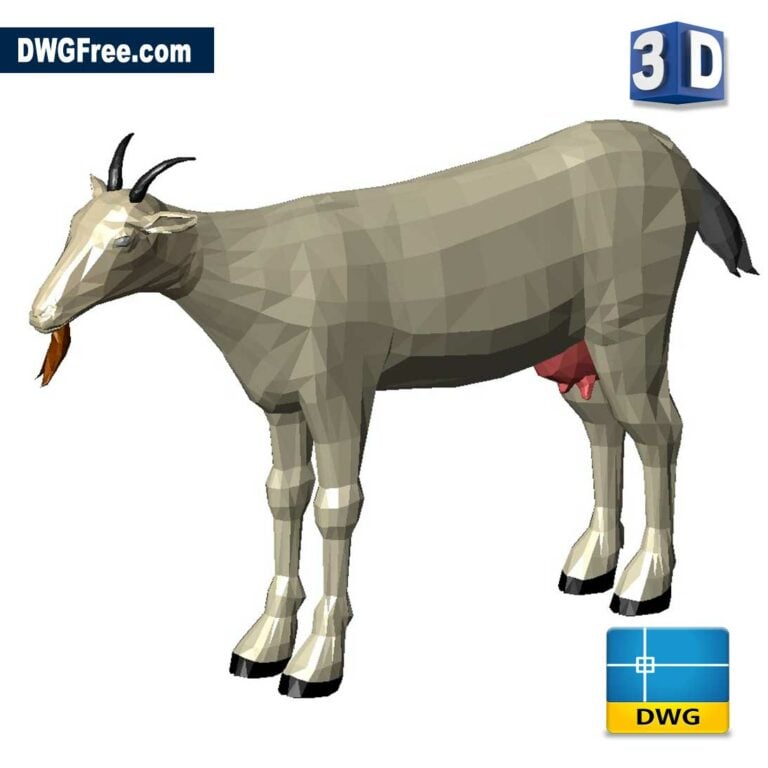 Goat Autocad D dwg drawing CAD scaled