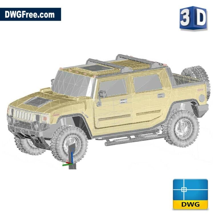 Hummer D dwg cad blocks scaled